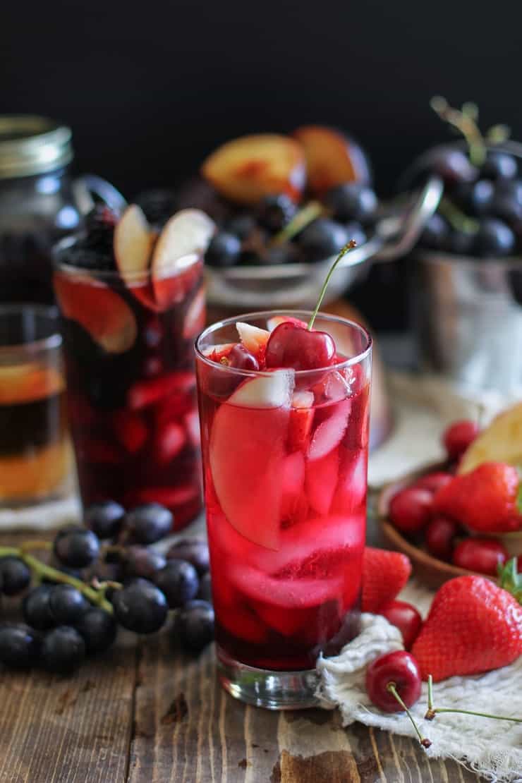 Halloween Sangria - two recipes for making a creepy Halloween cocktail that happens to be naturally sweetened