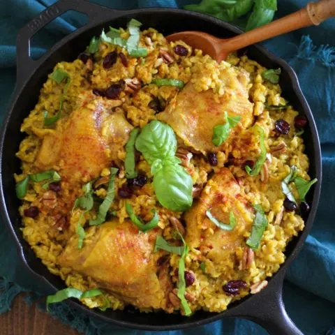 One-Pot Chicken Biryani - a healthy and filling paleo meal | TheRoastedRoot.net #recipe #glutenfree #dinner
