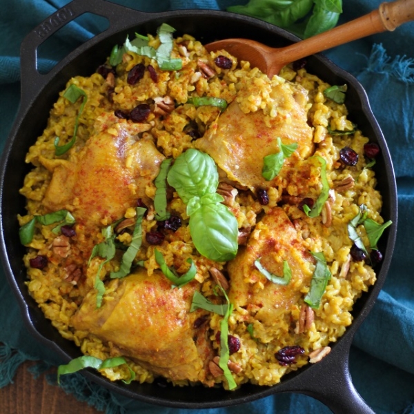 One-Pot Chicken Biryani - a healthy and filling paleo meal | TheRoastedRoot.net #recipe #glutenfree #dinner