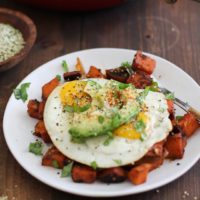 Sweet Potato Home Fries - a healthier version of the classic breakfast dish | TheRoastedRoot.net #vegetarian #breakfast #recipe #glutenfree #paleo