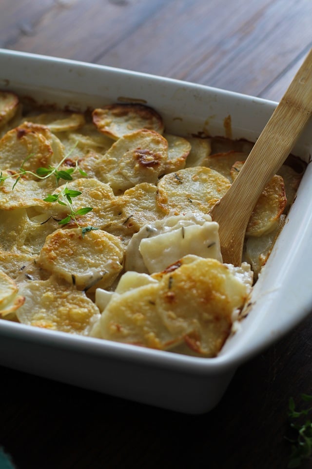 Herbed Coconut Milk Potatoes Au Gratin - The Roasted Root