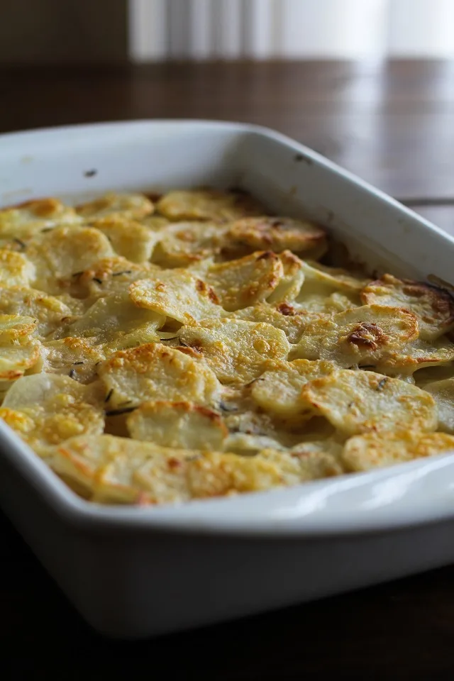 Herbed Coconut Milk Potatoes Au Gratin - a lightened up version of the classic dish #glutenfree
