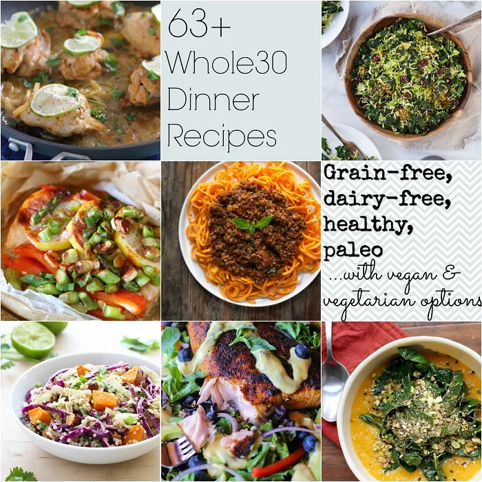63+ Whole30 Dinner Recipes | TheRoastedRoot.net #newyear #healthy #glutenfree #paleo