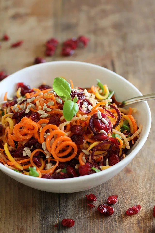 Spirallized Rainbow Carrot Salad