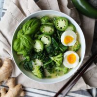 Vegetarian Ramen with Garlic-Ginger Broth | TheRoastedRoot.net #glutenfree #healthy #dinner