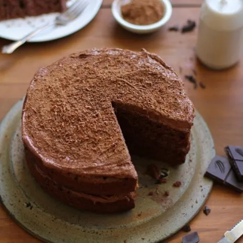 Chocolate Beet Cake with Chocolate Coconut Frosting - gluten-free and refined sugar free | TheRoastedRoot.net