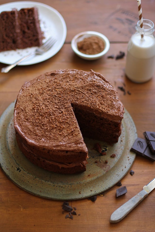 Chocolate Beet Cake with Chocolate Coconut Frosting - gluten-free and refined sugar free | TheRoastedRoot.net