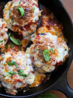 Mozzarella Stuffed Portobello Mushrooms | TheRoastedRoot.net #healthy #vegetarian #recipe