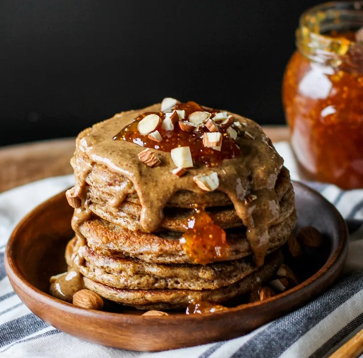 Paleo Protein Pancakes with almond flour, almond butter and almond milk - dairy-free, grain-free, gluten-free, low-carb, keto and healthy breakfast recipe!