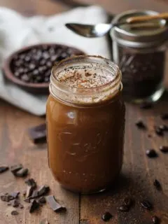 Dairy-Free, naturally sweetened mocha recipe | TheRoastedRoot.net #healthy #coffee #drink
