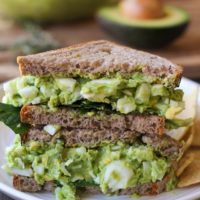 Avocado Egg Salad Sandwiches with fresh herbs - a healthful alternative to classic egg salad | TheRoastedRoot.net #recipe #lunch