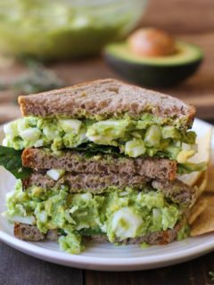 Avocado Egg Salad Sandwiches with fresh herbs - a healthful alternative to classic egg salad | TheRoastedRoot.net #recipe #lunch
