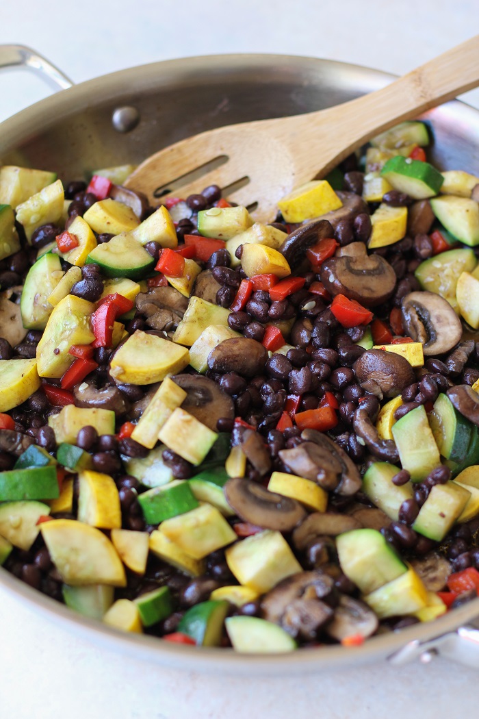 Mushroom, Zucchini, and Black Bean Vegetarian Enchiladas | TheRoastedRoot.net #healthy #recipe #dinner #cinco_de_mayo