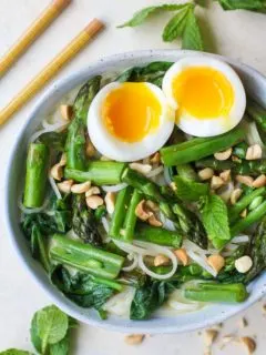Spring Vegetable Green Curry Noodle Bowls | TheRoastedRoot,net #glutenfree #healthy #dinner #recipe