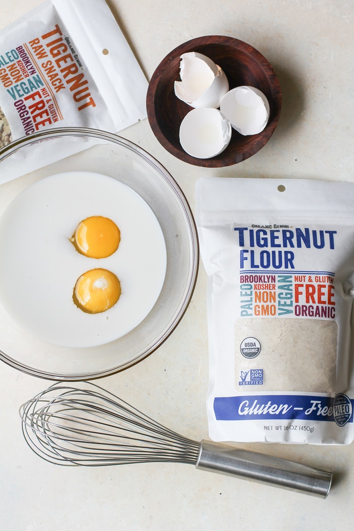 Tiger Nut Flour Pancakes grain-free and paleo | TheRoastedRoot.net #breakfast #recipe #glutenfree