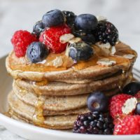 Tiger Nut Flour Pancakes grain-free and paleo | TheRoastedRoot.net #breakfast #recipe #glutenfree