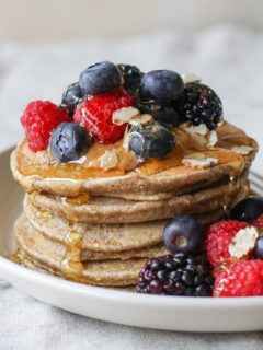 Tiger Nut Flour Pancakes grain-free and paleo | TheRoastedRoot.net #breakfast #recipe #glutenfree