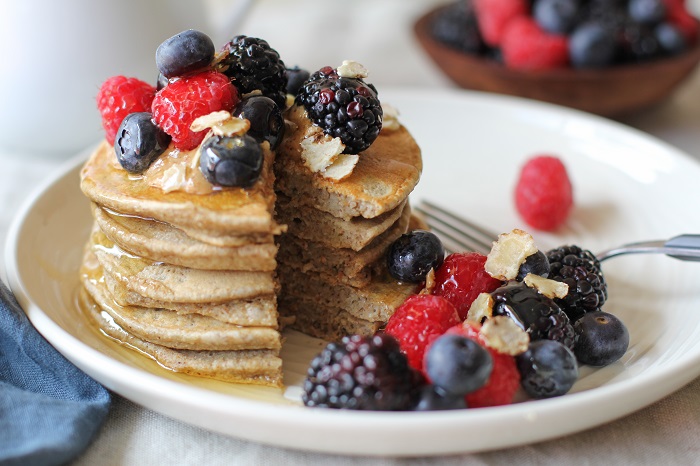 Tiger Nut Flour Pancakes grain-free and paleo | TheRoastedRoot.net #breakfast #recipe #glutenfree