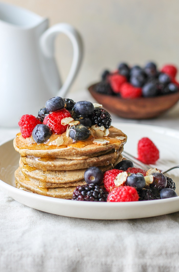 Tiger Nut Flour Pancakes grain-free and paleo | TheRoastedRoot.net #breakfast #recipe #glutenfree