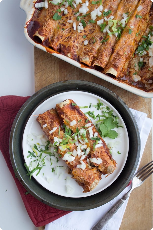 Walnut & Mushroom Vegetarian Enchiladas + 26 Recipes for a Vegetarian Cinco de Mayo