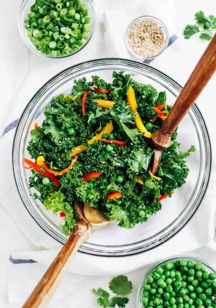 Kale Power Salad + 6 Pea Recipes