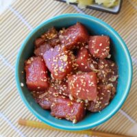 How to Make Ahi Poke - soy-free and paleo-friendly | TheRoastedRoot.net #glutenfree #appetizer #primal