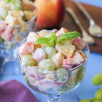 Fruit Salad with Coconut Whipped Cream | TheRoastedRoot.net #healthy #recipe #summer #dairyfree