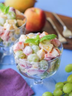 Fruit Salad with Coconut Whipped Cream | TheRoastedRoot.net #healthy #recipe #summer #dairyfree