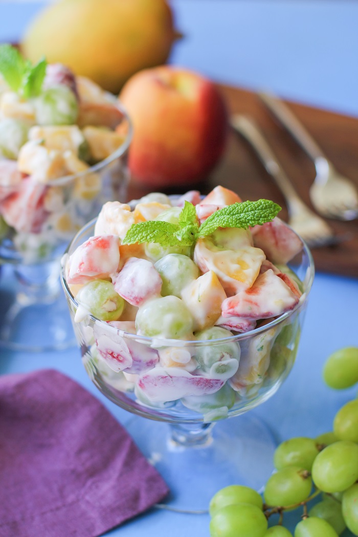 Fruit Salad with Coconut Whipped Cream | TheRoastedRoot.net #healthy #recipe #summer #dairyfree