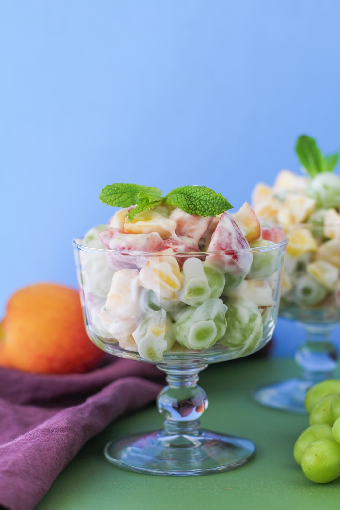 Fruit Salad with Coconut Whipped Cream | TheRoastedRoot.net #healthy #recipe #summer #dairyfree