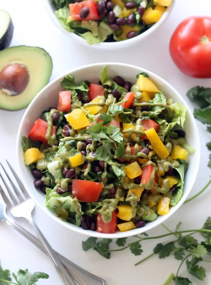 Mexican Chopped Salad with Zesty Hummus Dressing + 26 Recipes for a Vegetarian Cinco de Mayo