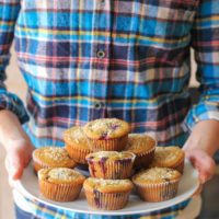 Paleo Blueberry Muffins - grain-free, refined sugar free, dairy free - made with coconut flour, tapioca flour, and honey #healthy #recipe #glutenfree