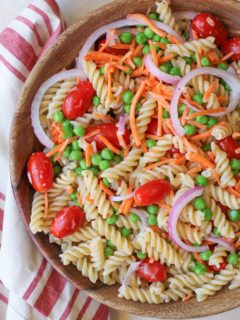 Pasta Salad with Lemon Poppy Seed Dressing | TheRoastedRoot.net #glutenfree #healthy #recipe #summer