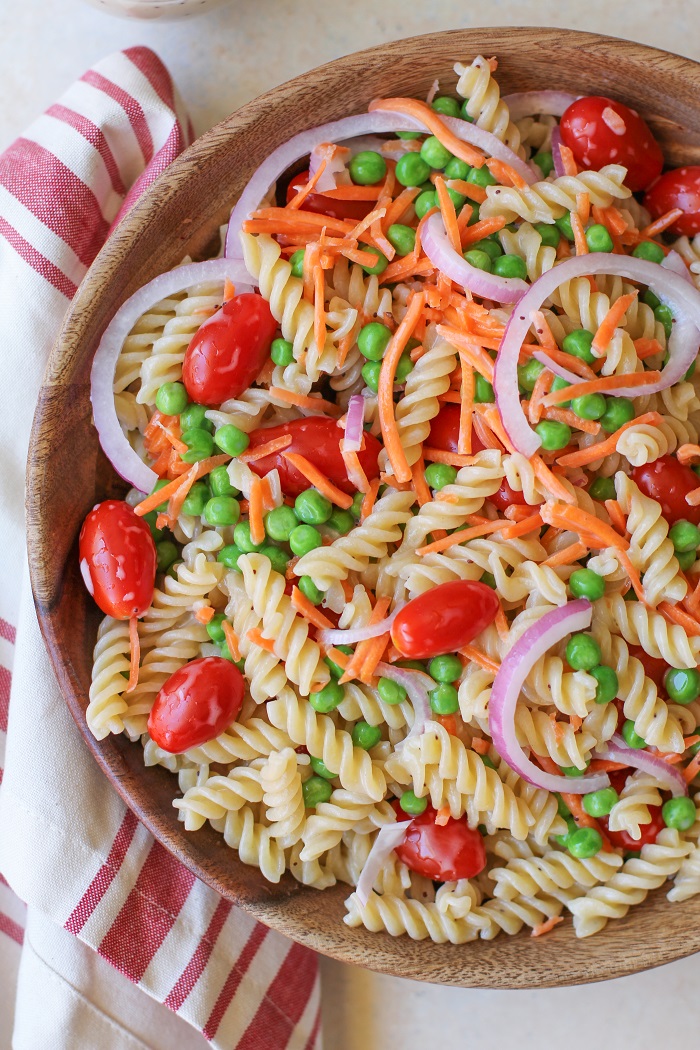 Pasta Salad with Lemon Poppy Seed Dressing | TheRoastedRoot.net #glutenfree #healthy #recipe #summer