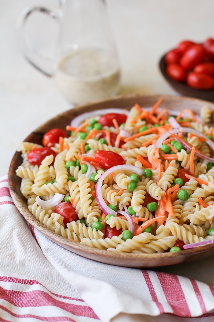 Pasta Salad with Lemon Poppy Seed Dressing | TheRoastedRoot.net #glutenfree #healthy #recipe #summer