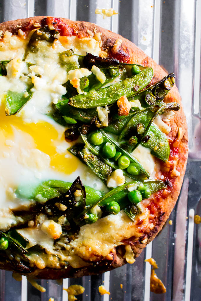 Sauteed Sugar Snap Pea & Goat Cheese Naan Pizza + 6 Healthy Ways to Eat Peas