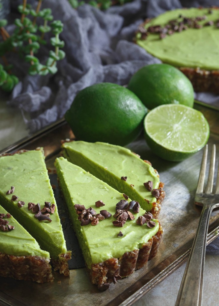 No-Bake Lime Avocado Tart - gluten-free, paleo, vegan, healthy, dessert