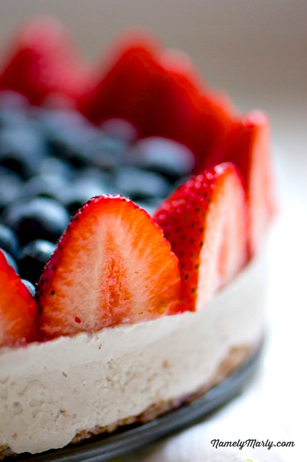 Vegan Red White and Blue Cheesecake