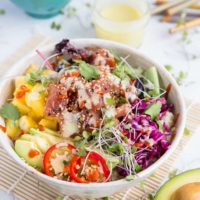 Ahi Poke Sushi Bowls with Wasabi Mayo | TheRoastedRoot.net #healthy #dinner #paleo #recipe #glutenfree