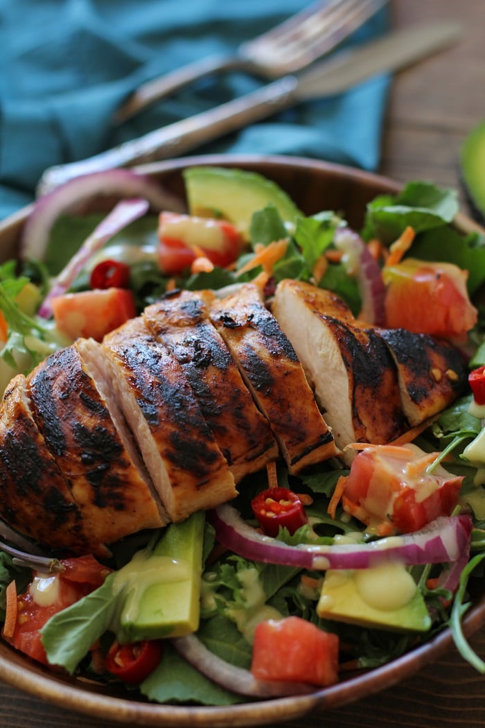 Grilled Tequila-Lime Chicken Salad with Tequila-Lime Vinaigrette