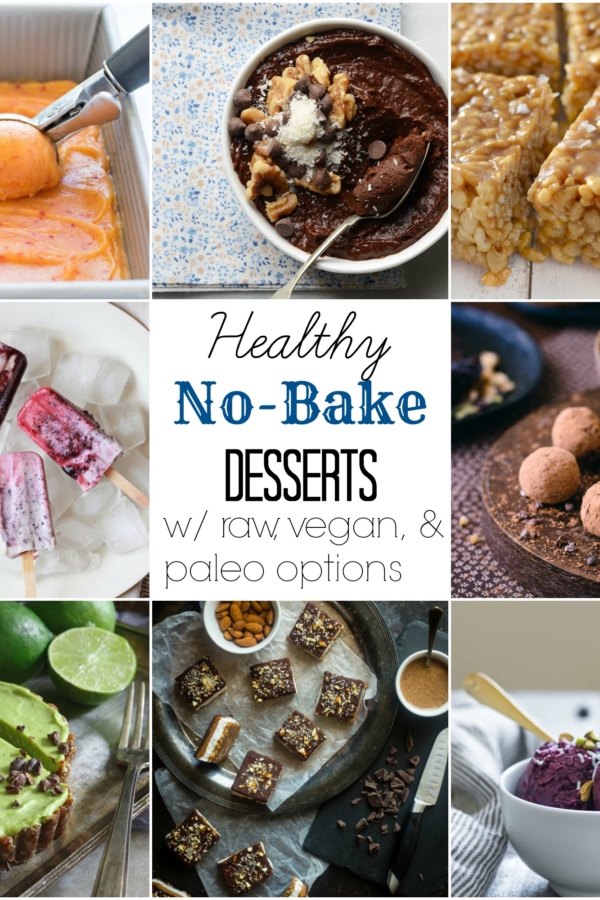 Healthy No-Bake Dessert Recipes with paleo, raw, and vegan options #glutenfree