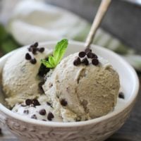 Paleo Mint Chocolate Chip Ice Cream - dairy-free, refined sugar free, made with coconut milk and pure maple syrup | TheRoastedRoot.net #healthy #dessert #recipe #paleo #vegan