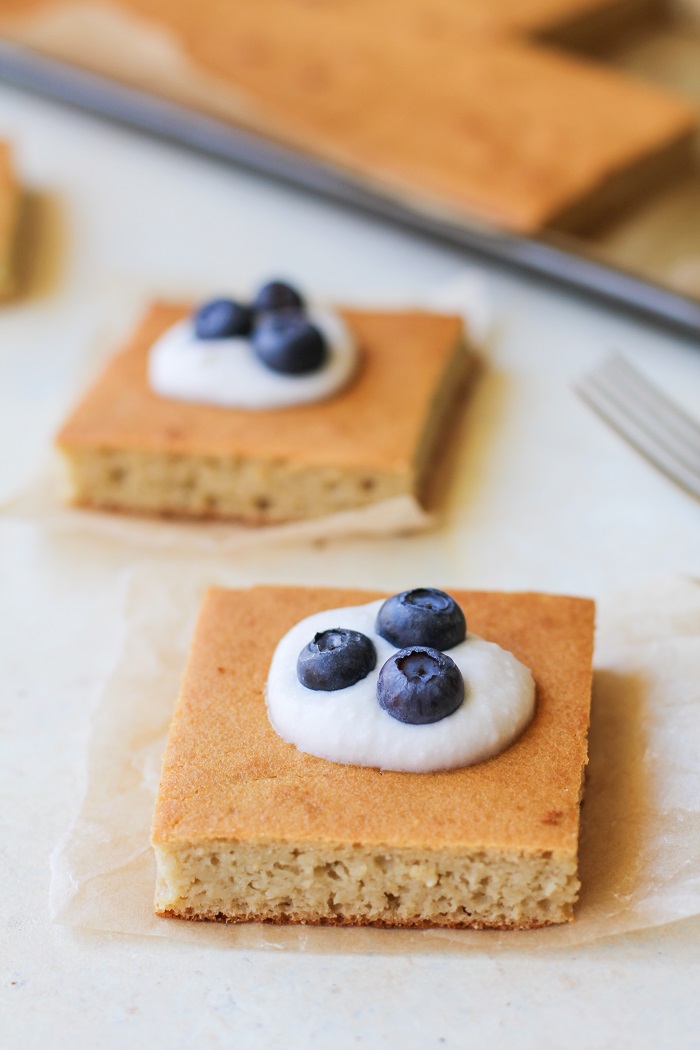 Paleo Vanilla Cake made with coconut flour, tapioca flour, and honey | TheRoastedRoot.net #healthy #dessert #recipe