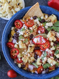 Mexican Street Corn Spicy Chipotle Hummus | TheRoastedRoot.net #recipe #appetizer @beanitos