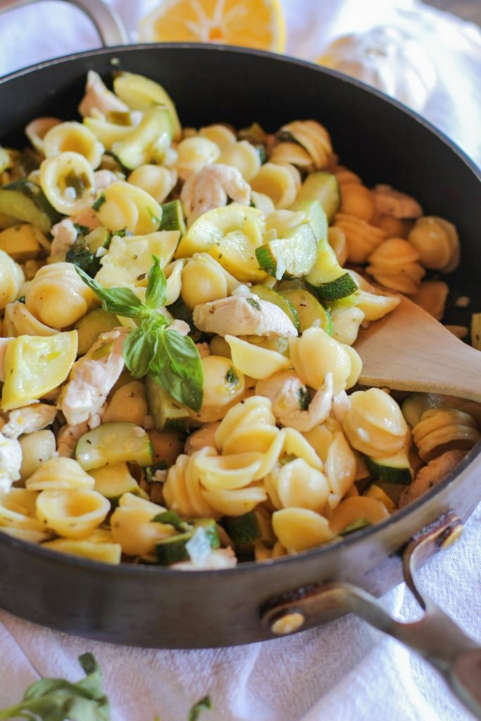 Chicken and Zucchini Orecchiette Pasta with Lemon-Butter Sauce