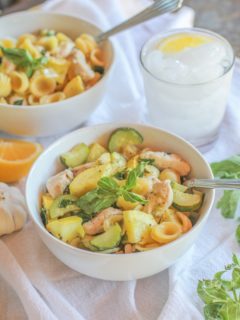 Chicken and Zucchini Orecchiette Pasta with Lemon-Butter Sauce