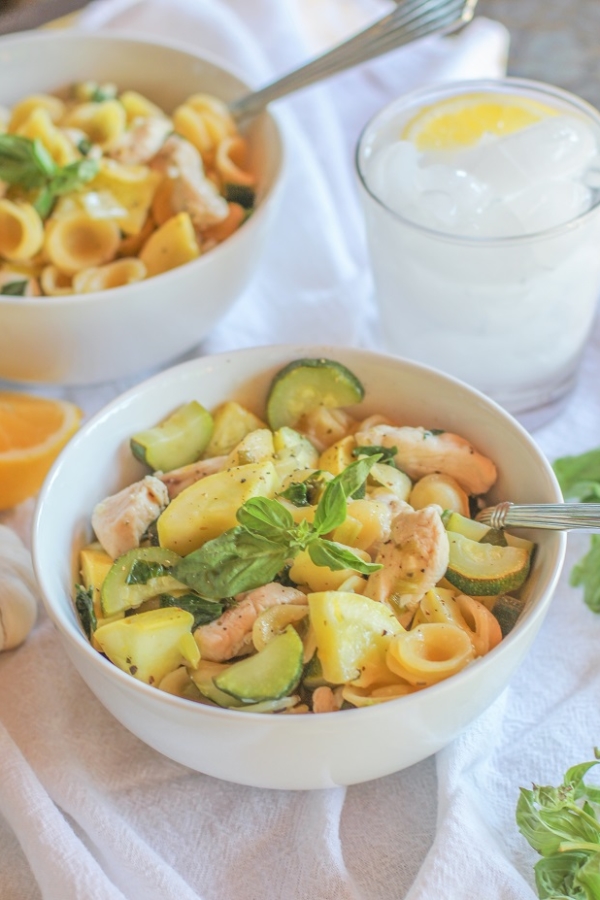 Chicken and Zucchini Orecchiette Pasta with Lemon-Butter Sauce