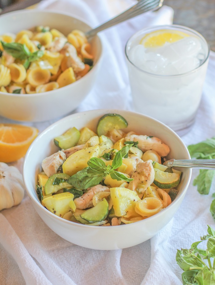 Chicken and Zucchini Orecchiette Pasta with Lemon-Butter Sauce