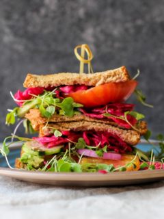 The ultimate veggie sandwich with homemade sauerkraut | TheRoastedRoot.net #healthy #vegetarian #recipe #vegan