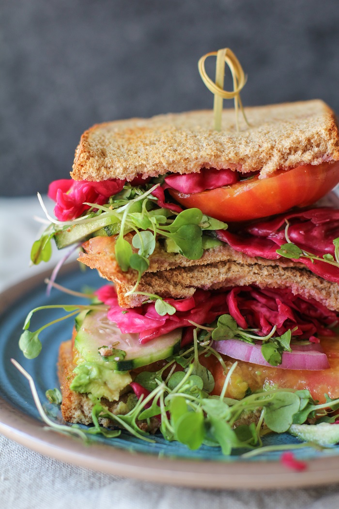 The ultimate veggie sandwich with homemade sauerkraut | TheRoastedRoot.net #healthy #vegetarian #recipe #vegan